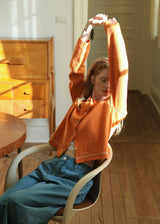 Autumn/Winter Clementine Twisted Collar Vintage Knit Cardigan