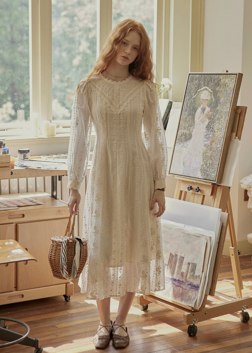 Heirloom Embroidered Vintage White Maxi Dress