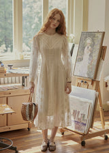 Heirloom Embroidered Vintage White Maxi Dress