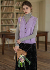 Morning Lilac Wool Knit Vest