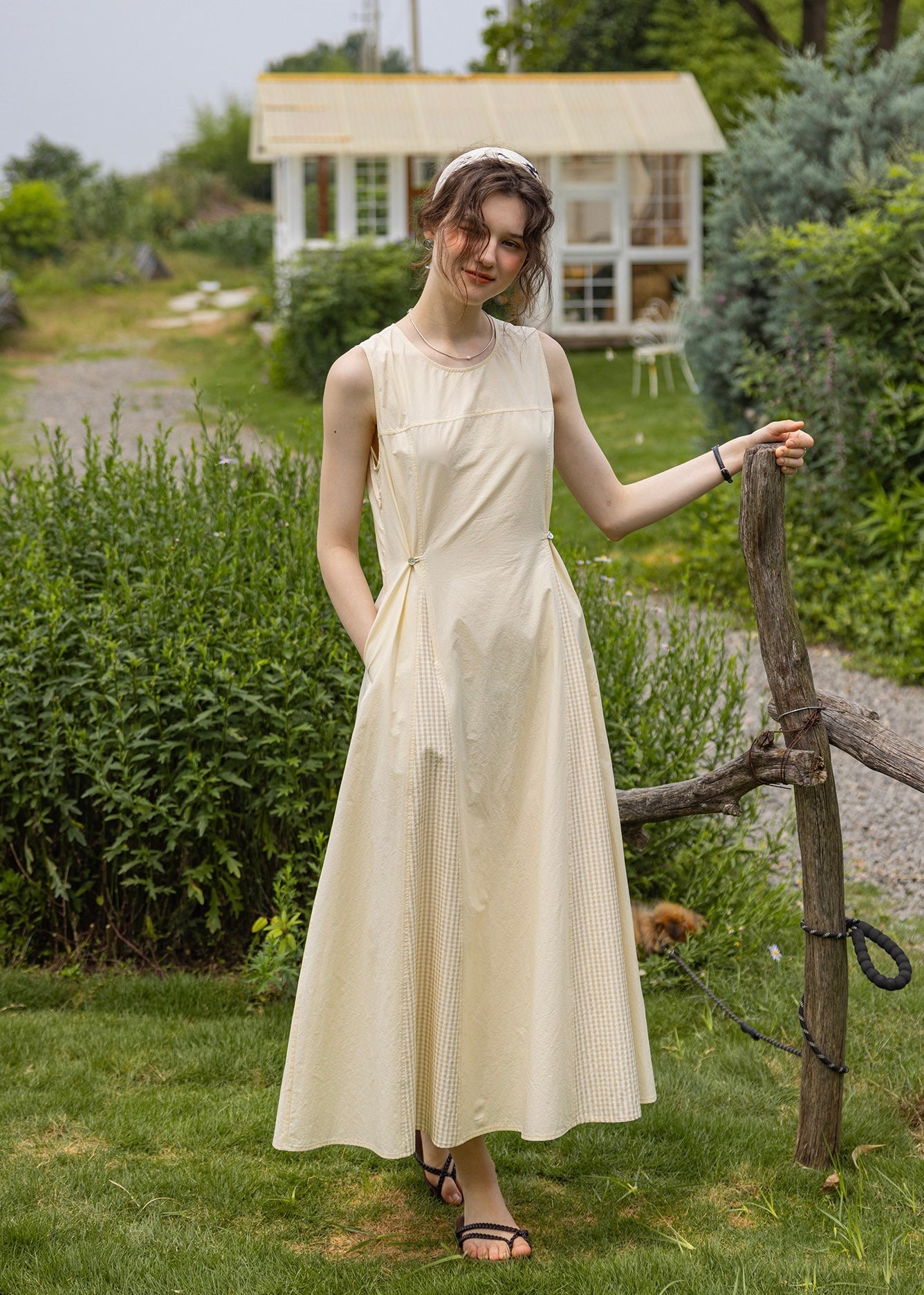 'Afternoon Sunshine' Patchwork Sleeveless Cotton Dress