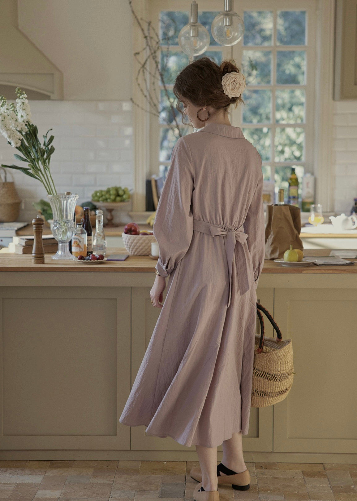 Lavender Quiet Fold Vintage Shirt Dress