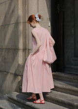 Summer Petal Cotton Dress | Light Pink Sleeveless Dress