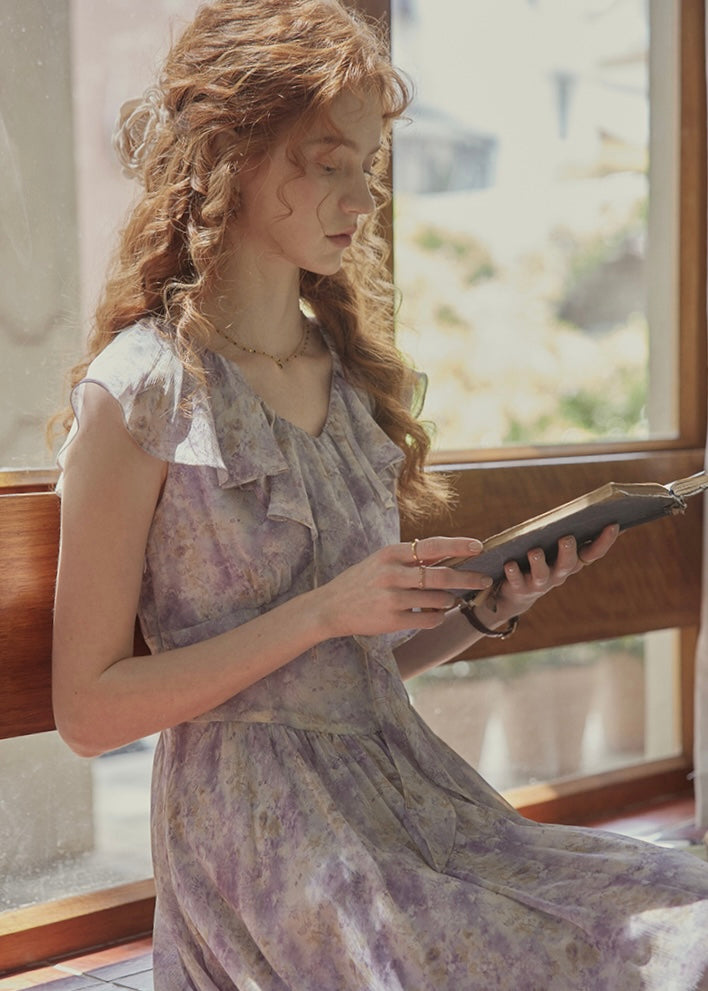 Fleur de Lune Dress | French Lavender Ruffle Maxi
