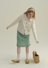 Soft Creamy Ivory Lace Knit Vintage Cardigan