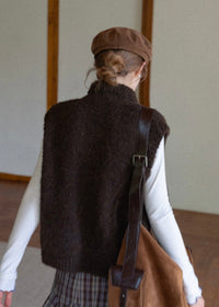 Brown Letter Vintage Knit Vest