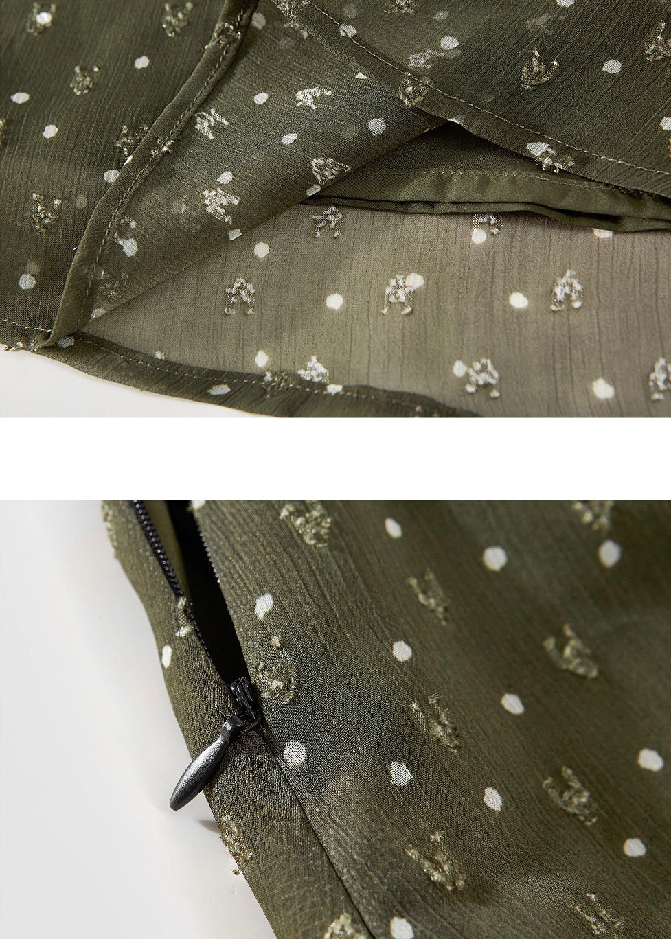 Olive Floral Ruffle Mesh A-LIne Mini Skirt