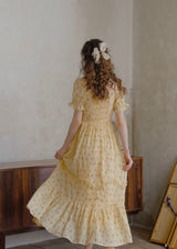 Marigold Whimsy Yellow Floral Cottage Dress