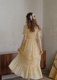 Marigold Whimsy Yellow Floral Cottage Dress