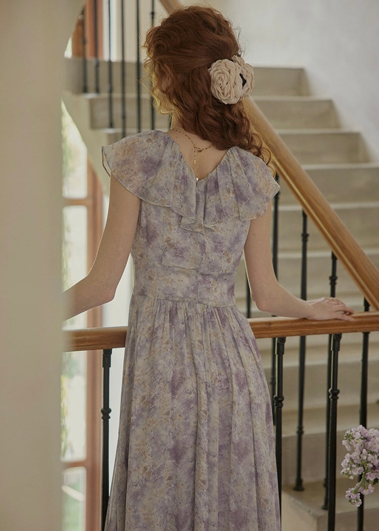Fleur de Lune Dress | French Lavender Ruffle Maxi