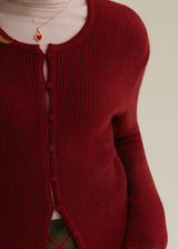 Burgundy Belted Rouge Slim Knit Top