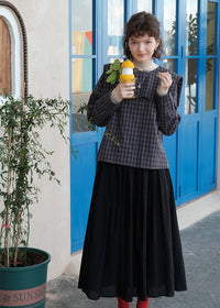 Autumn Café Check Sailor Blouse