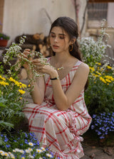 Lazy Afternoon Check Dress | Ruffled Gingham Cotton Sleeveless Dress(2COLOR)