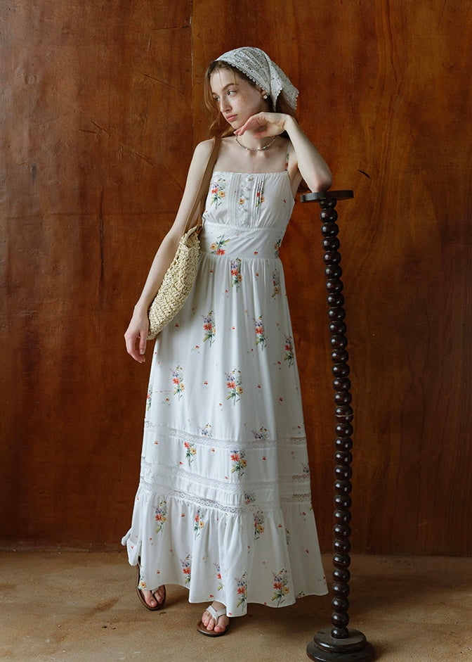 Fieldnote Reverie Vintage Floral Lace Strap Dress
