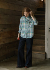 Autumn Reverie Plaid Ruffle Blouse