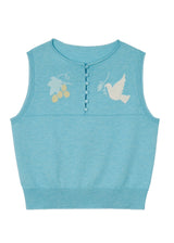 BlueBird Vintage Embroidery Summer Knit Sleeveless Vest