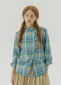 Autumn Reverie Plaid Ruffle Blouse