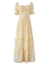 Marigold Whimsy Yellow Floral Cottage Dress