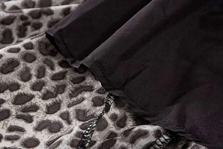Leopard Print Pleated Mini Skirt