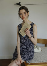 Midnight Daisy Mini Dress | Vintage Navy Floral Sleeveless Dress