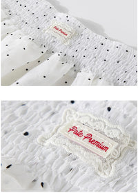 Polka Dot Tiered White Flowy Skirt