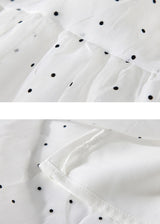 Polka Dot Tiered White Flowy Skirt
