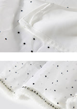 Polka Dot Tiered White Flowy Skirt