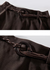 Belted Handkerchief Hem Maxi Skirt