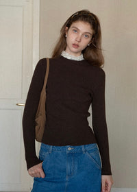 Lace Whisper Slim Knit Top(3COLOR)