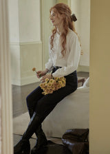 Lace Embroidered French Vintage White Blouse