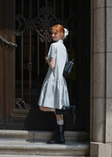 Morning Sketch Button-Up Flared Shirt Dress