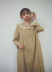 Honey Dot Lace Collar Cotton Nightdress