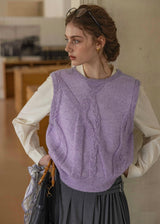 Morning Lilac Wool Knit Vest