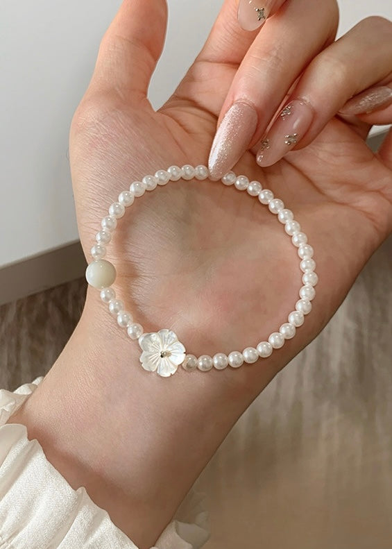 Vintage Daisy Pearl Beaded Bracelet