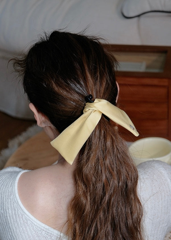 Muse Tail Ribbon Bar Clip Satin Bow Hair Accessory