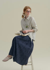 Striped Tie-Waist Wrap Vintage Shirt