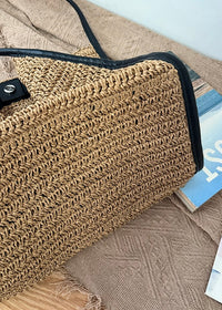 Slouchy Woven Straw Shoulder Bag