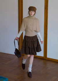 Old Memory Vintage Cable Wool Turtleneck Sweater