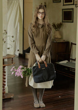 Olive Library Layered Check Dress