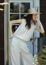 Élise Eyelet Lace Sleeveless Blouse