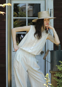 Élise Eyelet Lace Sleeveless Blouse