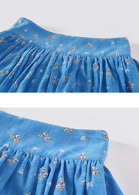 Blue Meadow Floral Flare Skirt