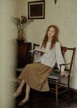 White Embroidered Vintage Long Sleeve Blouse