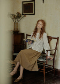 White Embroidered Vintage Long Sleeve Blouse