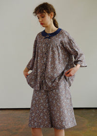 Moonmist Floral Cotton Gauze Peter Pan Pajama Set