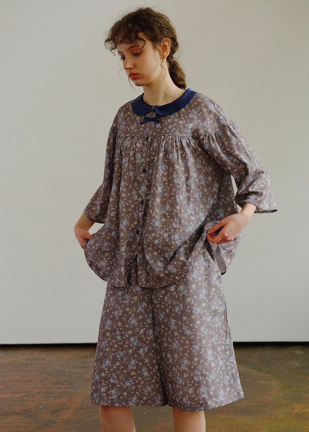 Moonmist Floral Cotton Gauze Peter Pan Pajama Set