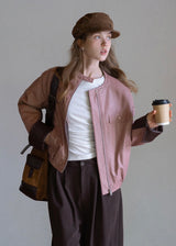 Muted Rose Vintage Faux Leather Jacket