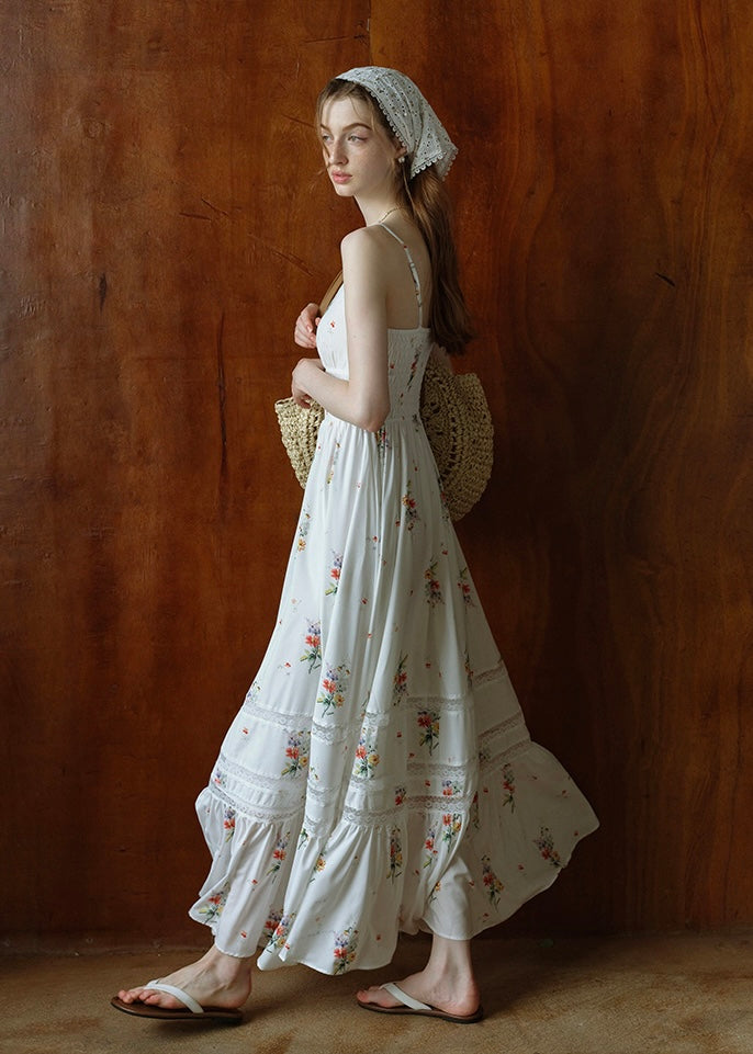 Fieldnote Reverie Vintage Floral Lace Strap Dress NOIRKISS Fieldnote Reverie Vintage Floral Lace Strap Dress NOIRKISS