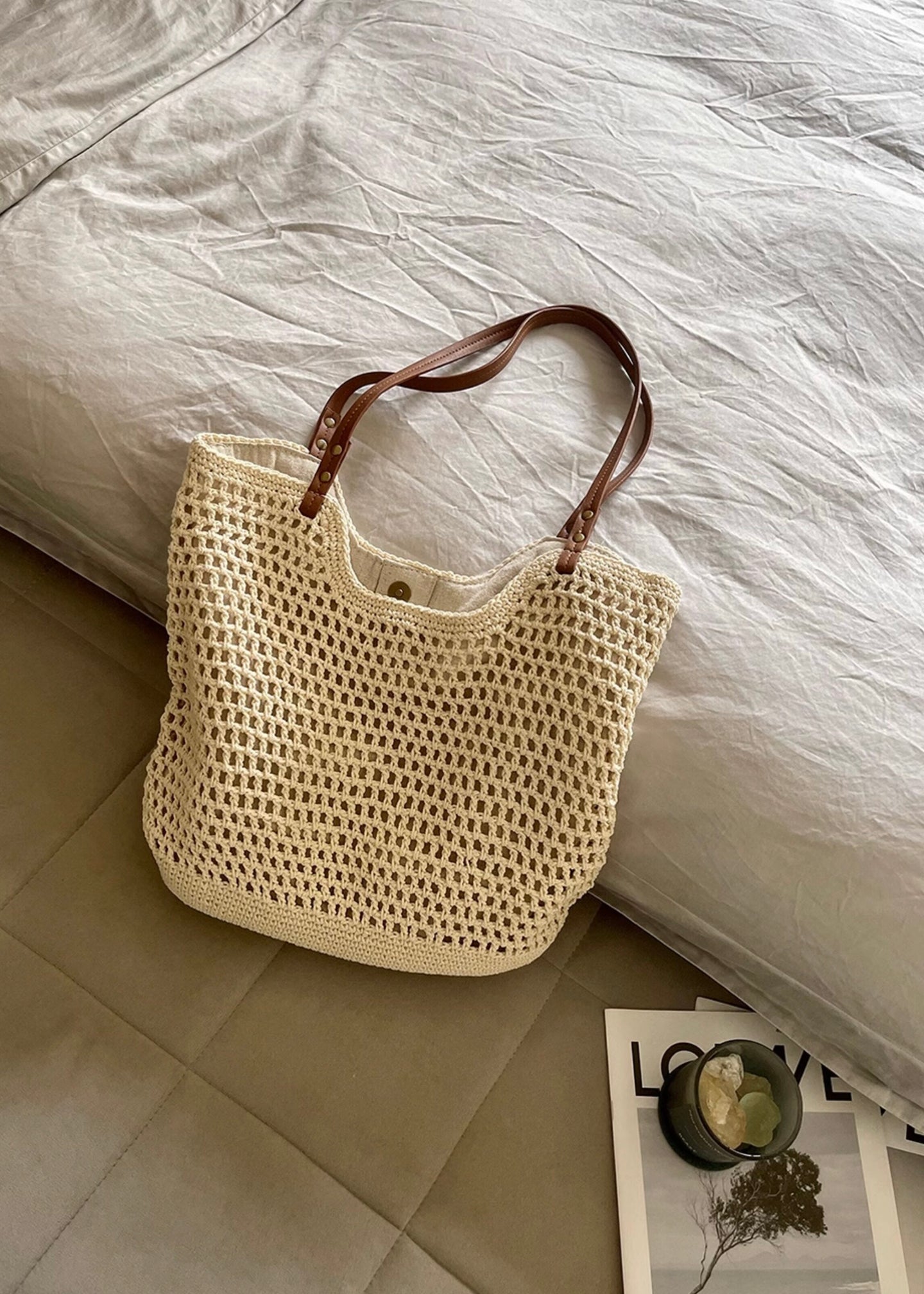 Knit Mesh Summer Tote Bag(2COLOR)