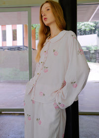 Blush Rose Cotton Gauze Long Sleeve Pajama Set